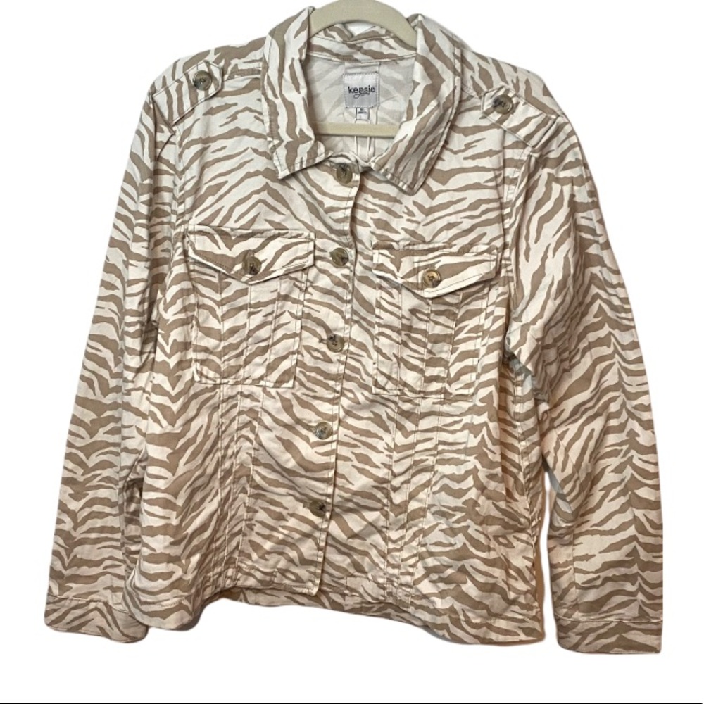 Kensie zebra print light jacket
